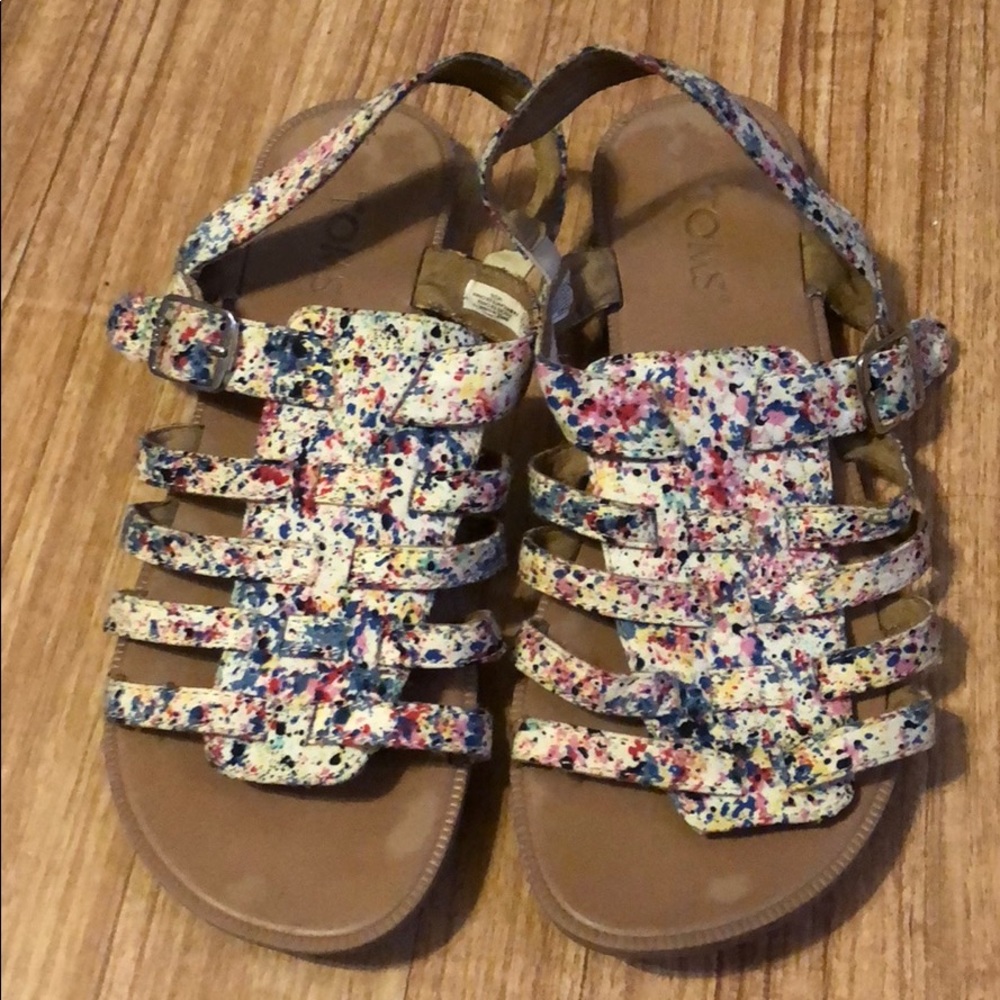 Toms Youth Paint Splatter Sandals